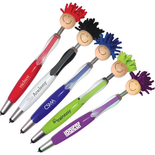 Mop Head Stylus Pen with Screen Cleaner Hotline