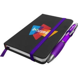 A6 Full Colour Noir Notebook with Free Curvy Pen