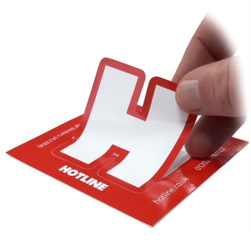 Vinyl Kiss Cut Stickers 8 x 8cm Hotline