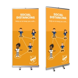 Social Distancing Roller Banner - Standard Design