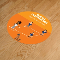 Social Distancing 400mm Round Anti-Slip Floor Sticker