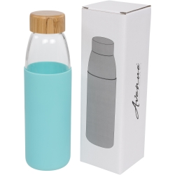 Kai 540ml Glass Sport Bottle With Wood Lid