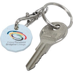 Coloured Recycled Biodegradable Plastic Trolley Coin Keyrings