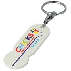 Recycled Biodegradable Plastic Trolley Coin Stick Keyring