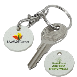 Recycled Biodegradable Plastic Trolley Coin Keyrings - 2 Sided