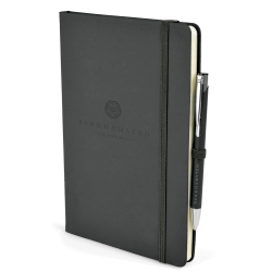 A5 Soft Touch Debossed Notebook and Engraved Pen