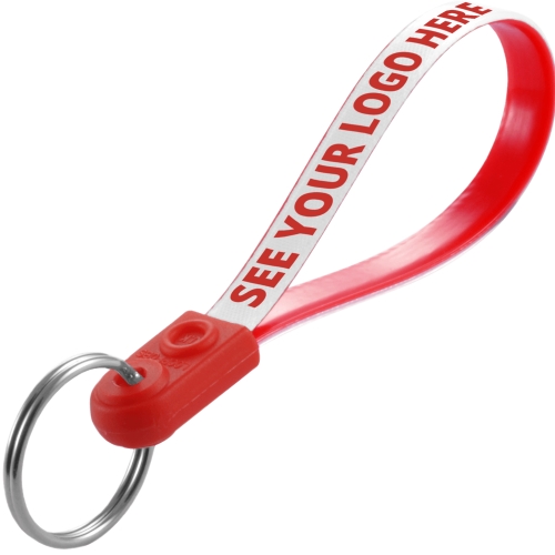 Made in the UK Custom Printed 1 Colour for you Ad Loop Key Ring Fobs 