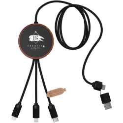 Scx.Design C40 3-In-1 RPET Light-Up Logo Charging Cable And 10W Charging Pad