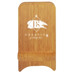 SCX.design W26 10W wooden wireless charging phone stand with light-up logo