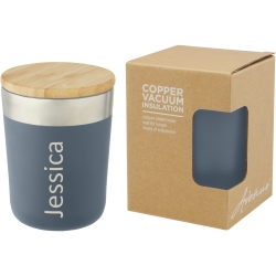 Lagan 300ml Stainless Steel Tumbler with Bamboo Lid - Full Colour Print