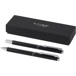Lucetto recycled aluminium ballpoint and rollerball pen gift set