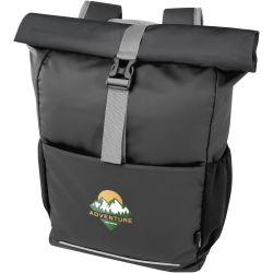 Aqua 15inch GRS recycled water resistant roll-top bike bag 20L