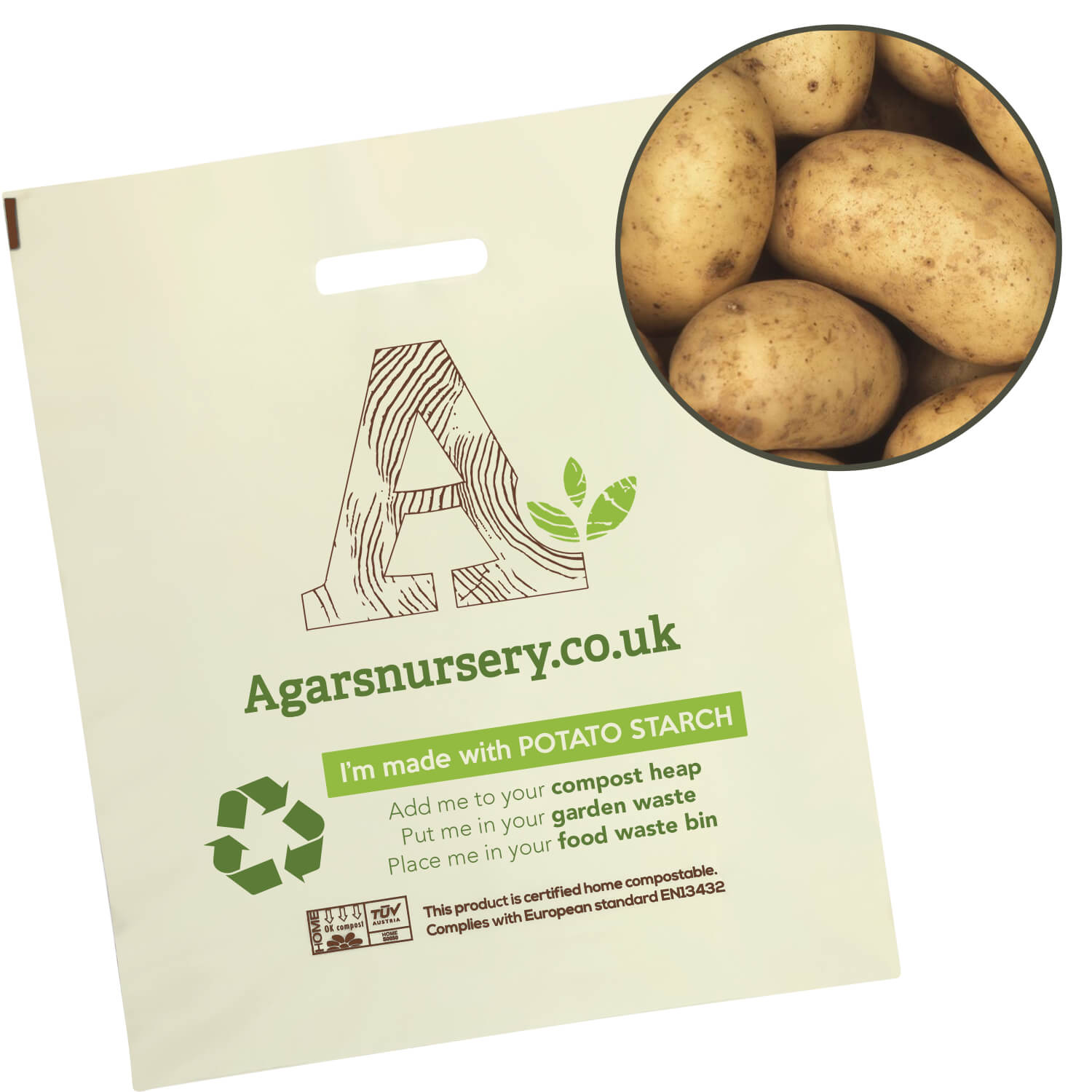 100 Compostable Potato Starch Carrier Bags Hotline