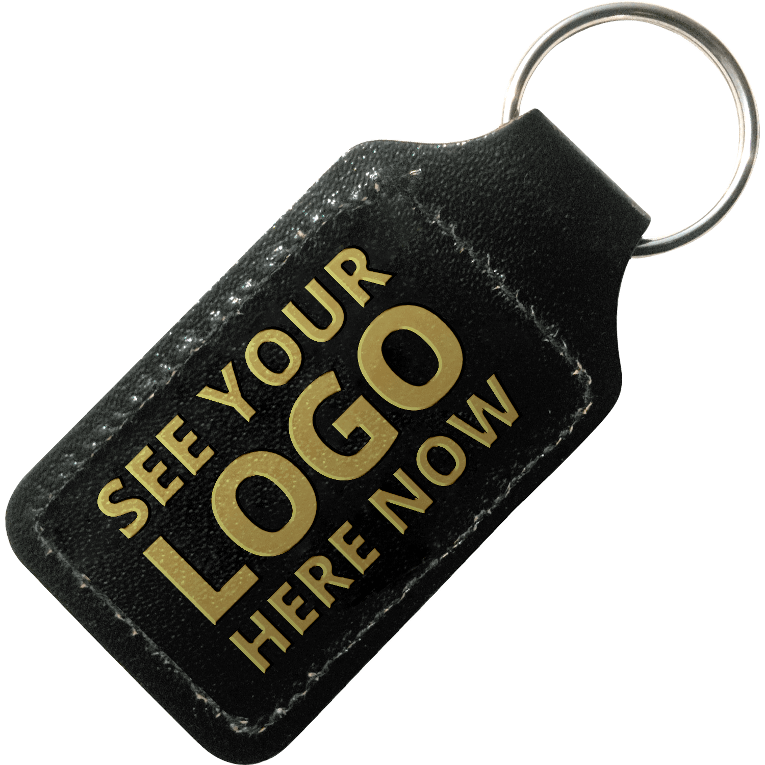 Leather Promotional Keyring Rectangle Hotline