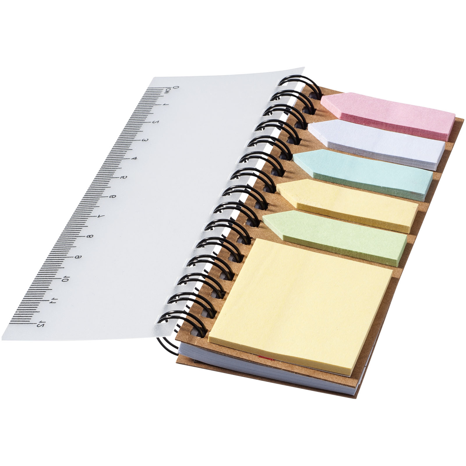 Spinner spiral notebook with coloured sticky notes | Hotline