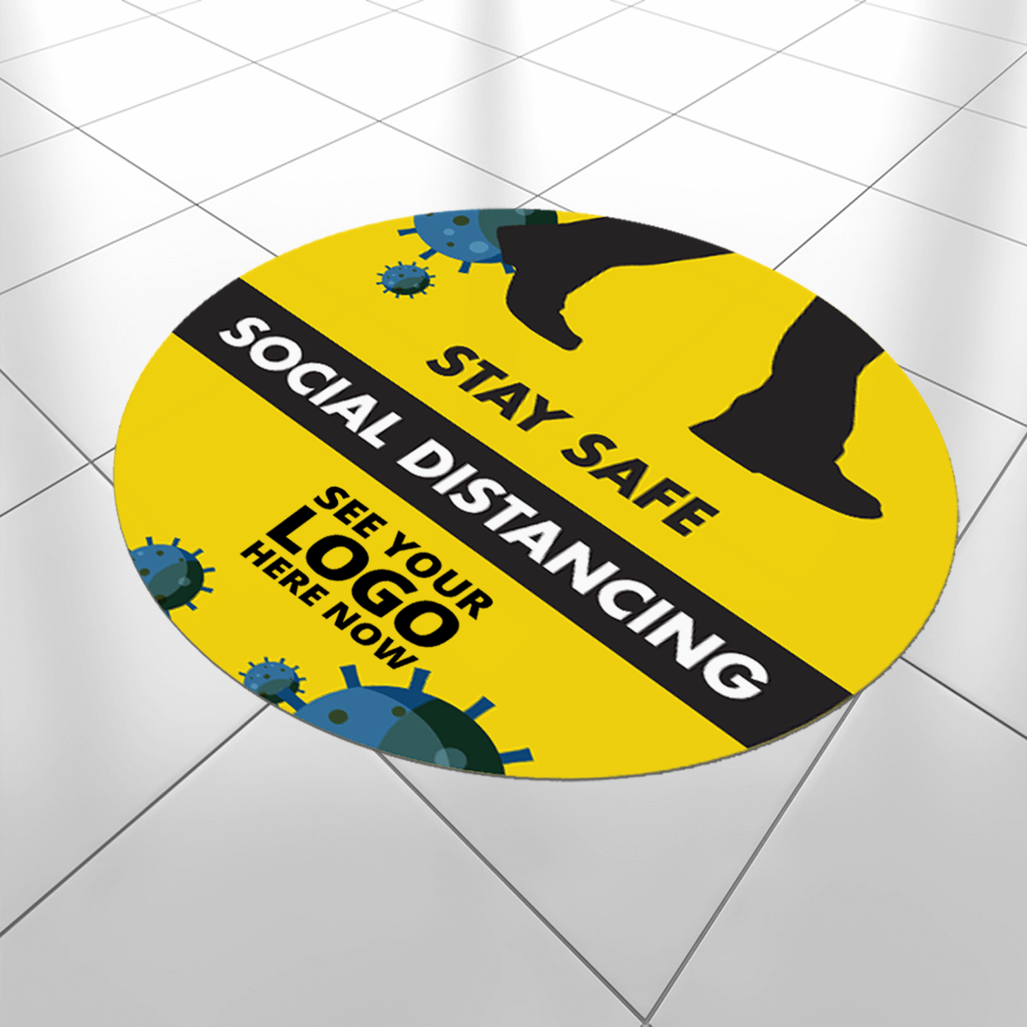 Download Social Distancing 600mm Round Anti Slip Floor Sticker Hotline